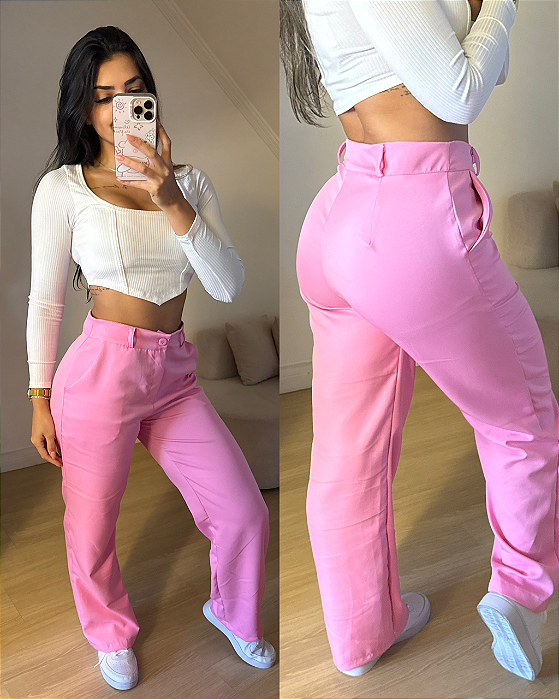 Calça Rosa Alfaiataria