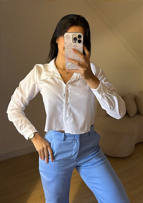 Cropped Camisa Branco