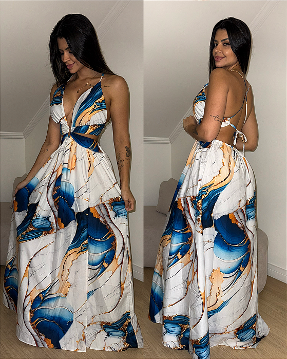 Vestido Mármore Azul