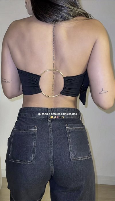 Cropped Argola Preto
