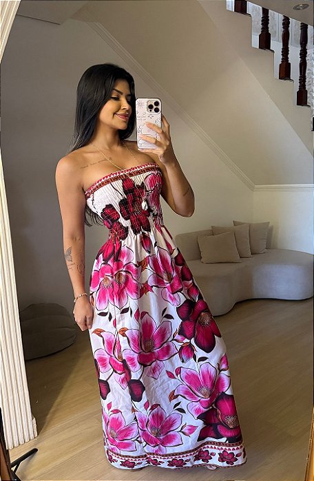 Vestido Isa Florido Rosa