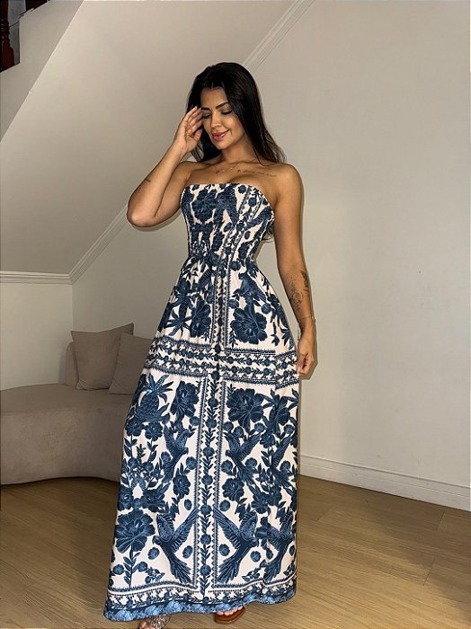 Vestido Isa Estampa azul 2