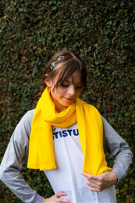 Cachecol Tricot Amarelo