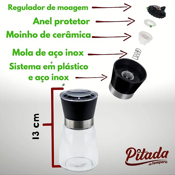 Moedor de Pimenta e Sal Preto