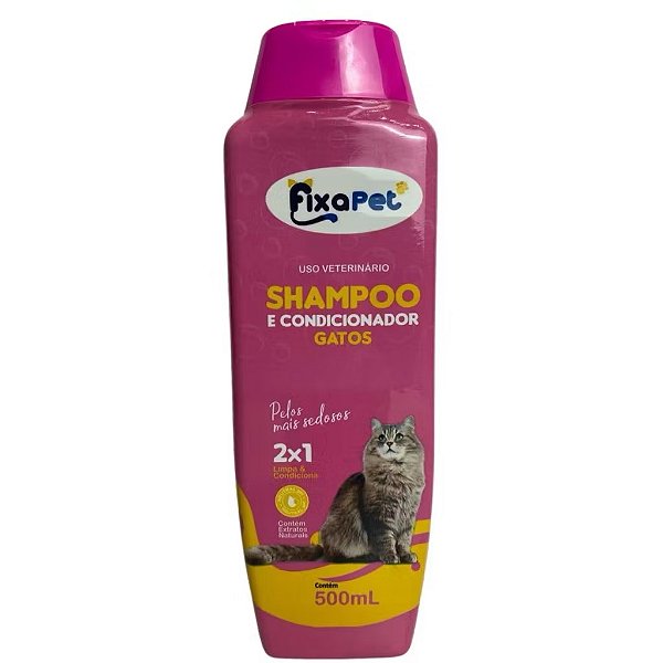 Shampoo e Condicionador Gatos 500 ml - FixaPet