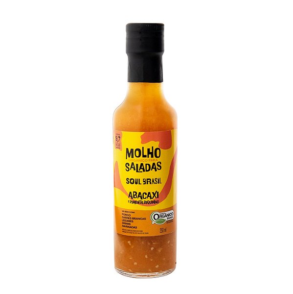 Molho Orgânico Saladas e Marinadas de Abacaxi, Pimenta Biquinho e Vinagre - 250ml