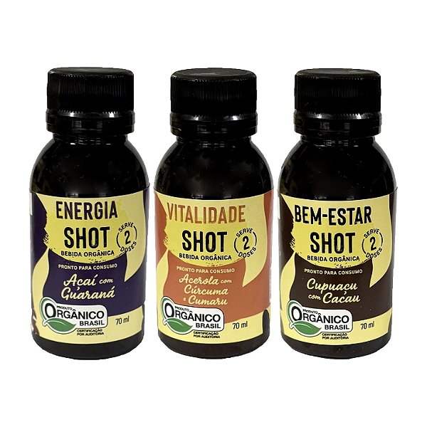 TRIO SHOT ORGÂNICO - BEBIDAS FUNCIONAIS - 3 x 70 ml