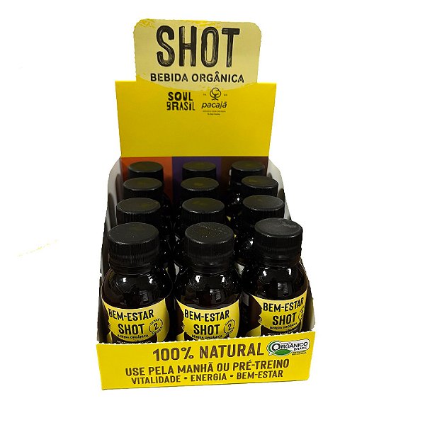 CAIXA SHOT ORGÂNICO BEM ESTAR - CUPUAÇU com CACAU - 70 ml x 12 unidades