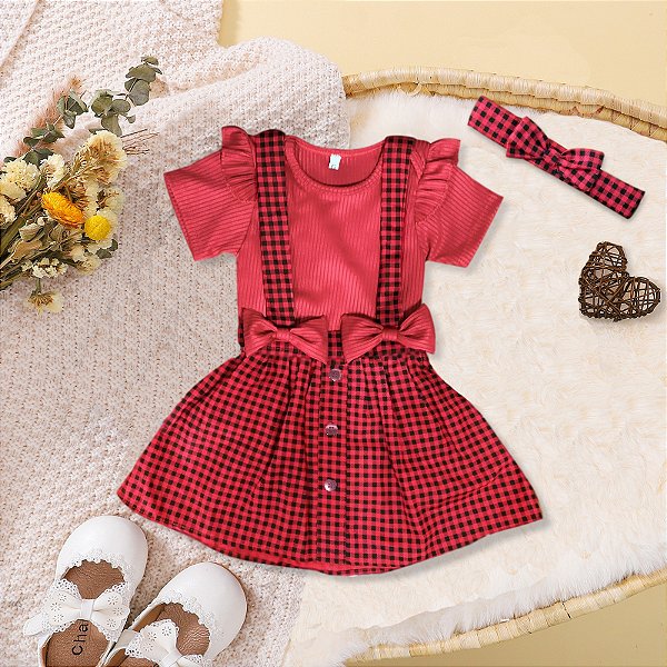 Conjunto Xadrez Festa Junina - Duda Baby Luxo