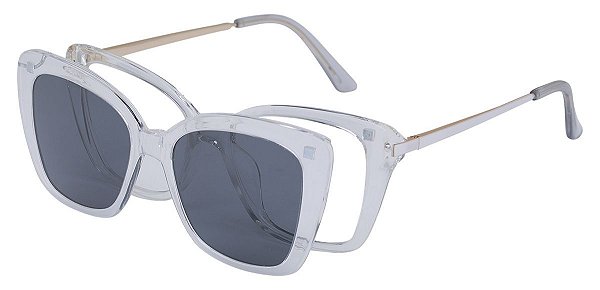 Armação Óculos Receituário e Sol Clipon Com 1 Lente AT 206035 Transparente