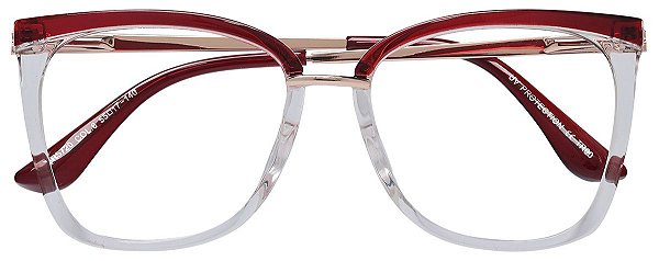 Armação Óculos Receituário Samara Vermelho/Transparente