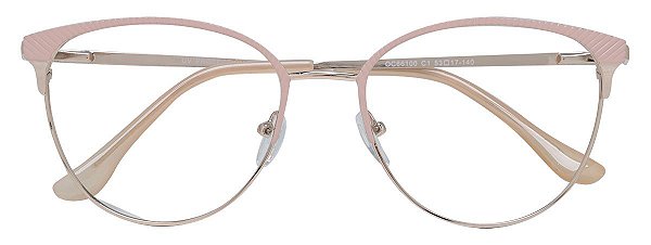 Armação Óculos Receituário AT 66100 Rosa/Dourado