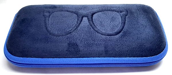 Case Estojo para Óculos Receituário Com Zíper 01 Azul