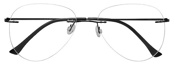 Armação Óculos Receituário Rolls Preto Titanium