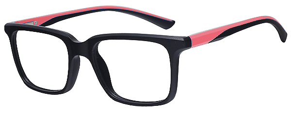 Armação Óculos Receituário Spark Preto/Vermelho