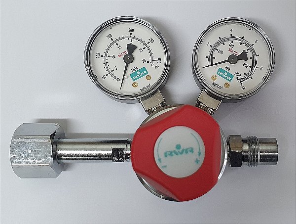 Válvula Reguladora para Cilindro com 2 Manômetros – Gás Carbônico CO2
