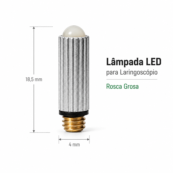 KIT 5 Lâmpada LED para laringoscópio Rosca Grossa