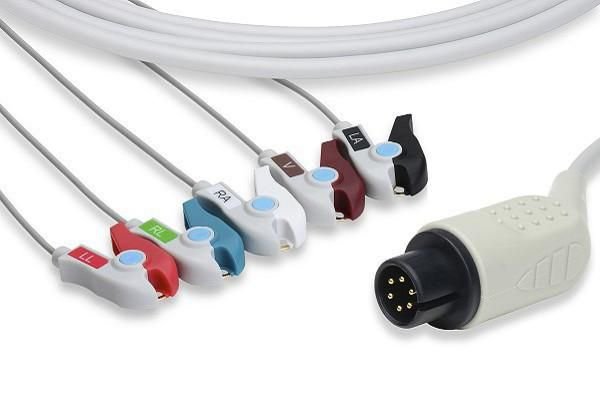 Cabo de ECG 5 Vias Compatível com DIXTAL, BCI, CRITICARE, INSTRAMED, ALFAMED