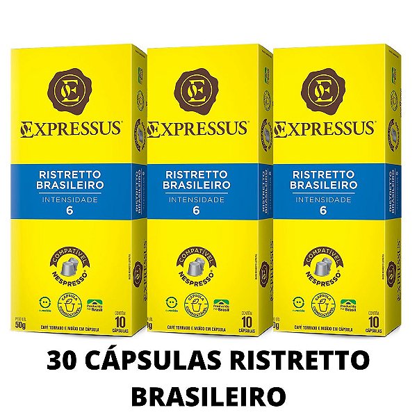 Kit c/30 Cápsulas de Café Biodegradáveis Ristretto Brasileiro