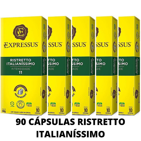 Kit C/90 Cápsulas de Café Biodegradáveis Ristretto Italianíssimo