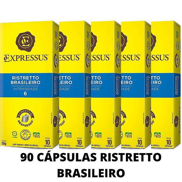 Kit C/90 Cápsulas de Café Biodegradáveis Ristretto Brasileiro
