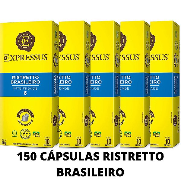 Kit c/150 Cápsulas de Café Biodegradáveis Ristretto Brasileiro