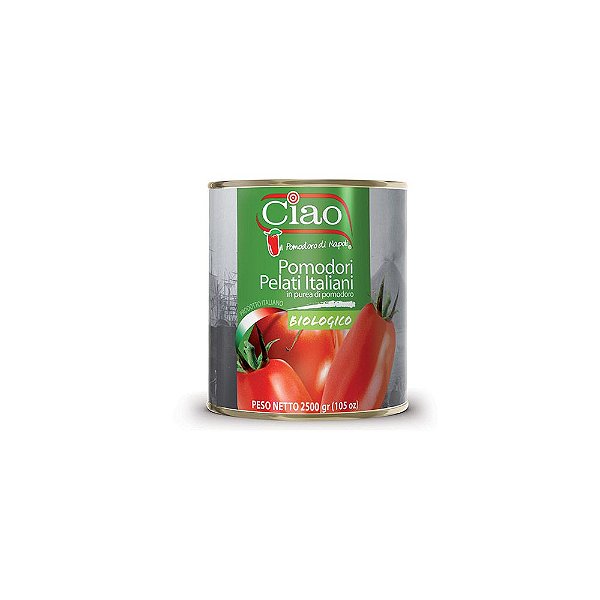 tomate pelado orgânico ciao 2,5kg