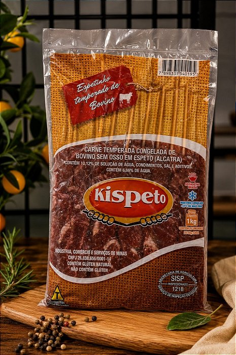 Espeto Alcatra Bovino Temperado 1kg