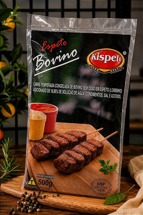 Espeto Alcatra Bovino Temperado 500g