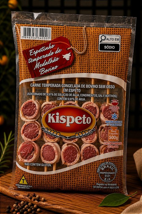 Espeto Medalhão Bovino 500g Kispeto