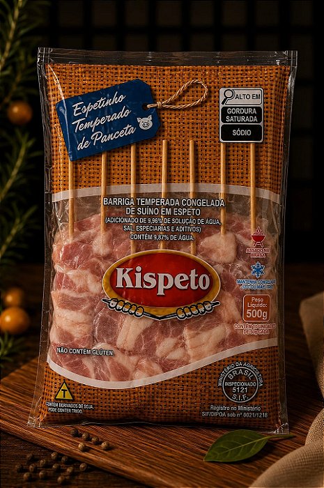 Espeto Panceta Suína 500g Temperada
