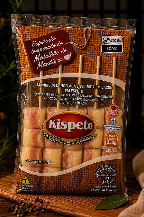 Espeto Medalhão Aipim com Bacon 350g