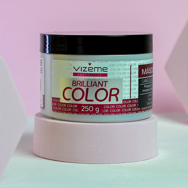 Máscara de hidratação cabelos coloridos ou tingidos -  Brilliant Color 250g - cor viva por mais tempo  -  Vizeme