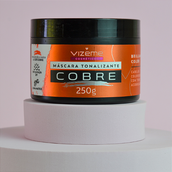 Máscara Tonalizante Cobre 250g - Manutenção e realce da cor cobre - filtro UV - Vizeme