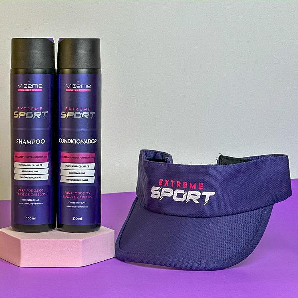 Kit Shampoo, Condicionador e Viseira Extreme Sport 300ml (3 Produtos) - Transpire a saúde de fios fortes!