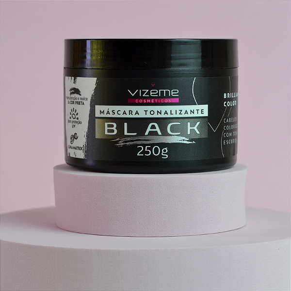 Máscara Tonalizante Black 250g - Manutenção e realce da cor preta - Vizeme