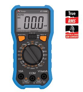 Multímetro Digital 3 ½D – Teste de NCV e hFE - Minipa ET-1100B