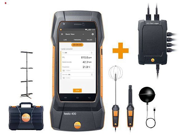 IAQ e Kit de Conforto com Data Logger e Tripé - Testo 400