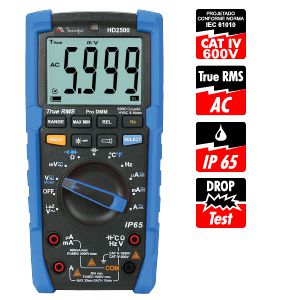 Multímero Digital CAT IV 600V/  True RMS - Minipa HD2500