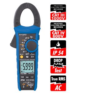 Alicate Amperímetro Digital 6.000 contagens/ CAT IV 600V/  True RMS Minipa HDC3010A