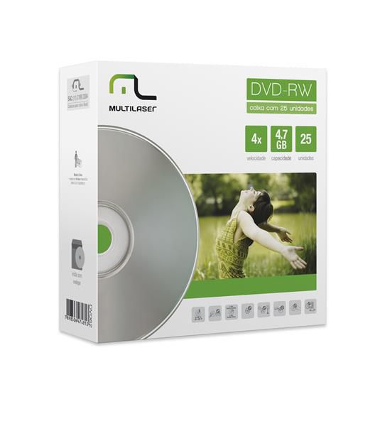 MIDIA DVD-RW VEL. 04X - 25 UN. ENVELOPE IMPRESSO EM CAIXA - DV062