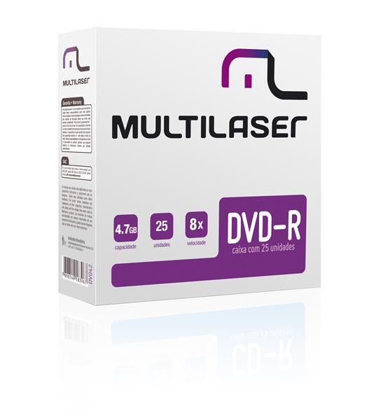 MIDIA DVD-R VEL. 08X - 25 UN. ENVELOPE IMPRESSO EM CAIXA - DV042