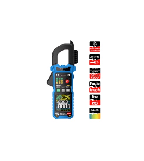 Alicate Amperímetro SMART 600A AC-DC /CAT III-600V / TRUE RMS Minipa SM-3305