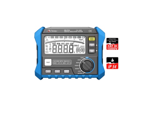 Megômetro Digital 2500V / Iluminação / Teste ACV e DCV / Memória de 100 Registros / CAT IV 600V Minipa MI 2702