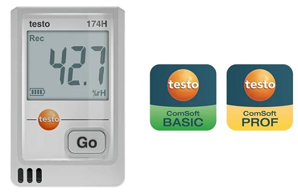 Mini data logger para temperatura e umidade com USB-C - Testo 174 H - 0572 1741 01