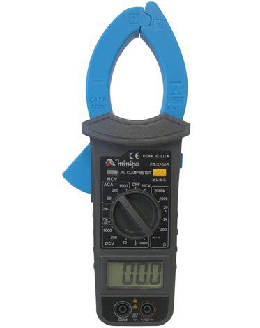 Alicate Amperímetro 1000A AC (Garra com Iluminação) - Minipa ET-3200B