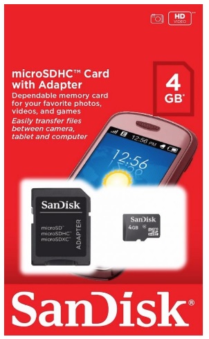 Cartão de memória microSDHC - 4g - Sandisk