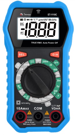 Multímetro Digital True RMS CAT III 600V Minipa - ET-1110C