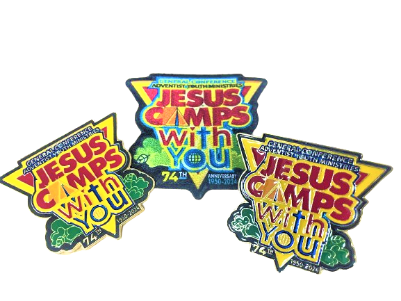 KIT 74 ANOS - JESUS CAMPS WITH YOU-  PIN, PRENDEDOR E TRUNFO