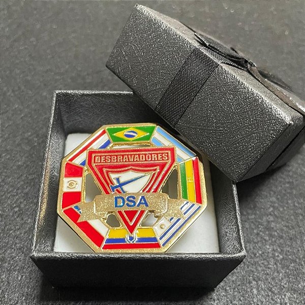 PRENDEDOR DSA - BANHO DE OURO - COM CAIXINHA PARA PRESENTE!